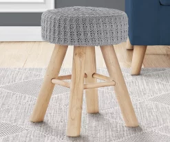 Wooden Leg Upholstered Ottoman -Home Style Shop 810533423 1