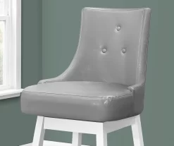 Button Tufted Faux Leather Swivel Bar Stools, 2-Pack -Home Style Shop 810533439 4
