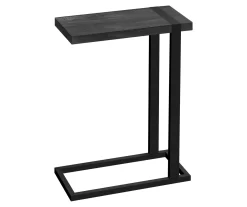 Black Reclaimed Wood Look C Side Table