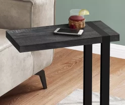 Black Reclaimed Wood Look C Side Table -Home Style Shop 810533449 4