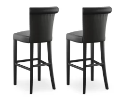30" Black Faux Brushed Leather Bar Stools, 2-Pack -Home Style Shop 810535738 7