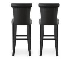 30" Black Faux Brushed Leather Bar Stools, 2-Pack -Home Style Shop 810535738 8