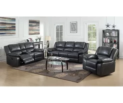 Paulson Gray Faux Leather Swivel Gliding Recliner -Home Style Shop 810535759 B0 1