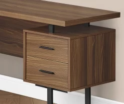 Walnut Wood Look 3-Drawer L-Shaped Corner Computer Desk 7 Walnut Wood Look 3-Drawer L-Shaped Corner Computer Desk -Home Style Shop 810535778 4