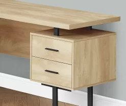 Natural Wood Look 3-Drawer L-Shaped Corner Comptuer Desk -Home Style Shop 810535780 4