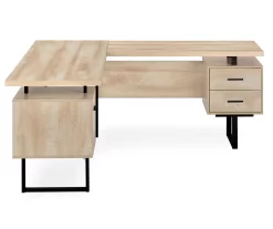Natural Wood Look 3-Drawer L-Shaped Corner Comptuer Desk -Home Style Shop 810535780 5