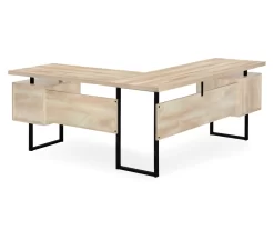 Natural Wood Look 3-Drawer L-Shaped Corner Comptuer Desk -Home Style Shop 810535780 6