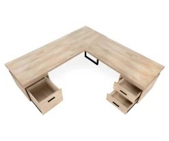 Natural Wood Look 3-Drawer L-Shaped Corner Comptuer Desk -Home Style Shop 810535780 7