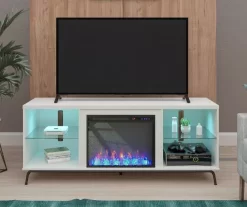Newland White Electric Fireplace Console 8 Newland White Electric Fireplace Console -Home Style Shop 810538184 1