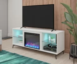 Newland White Electric Fireplace Console 9 Newland White Electric Fireplace Console -Home Style Shop 810538184 2