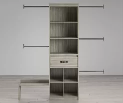 Nova Grow With Me Gray Oak Adjustable Closet Organizer -Home Style Shop 810538199 3