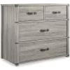 Nova Gray Oak 4-Drawer Storage Dresser