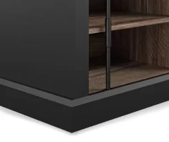 70" Fowler Black Electric Fireplace Console -Home Style Shop 810538243 4