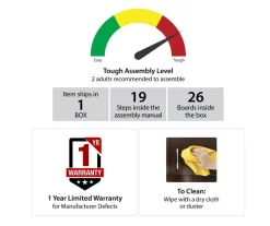 70" Fowler Black Electric Fireplace Console -Home Style Shop 810538243 6