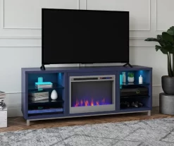 70" Intrepid Navy Deluxe Electric Fireplace Console -Home Style Shop 810538244 1