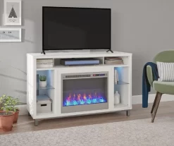 48" Intrepid White Electric Fireplace Console -Home Style Shop 810538247 1