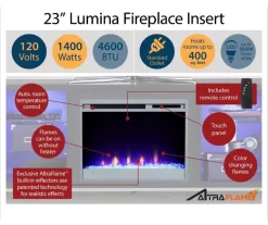 48" Intrepid White Electric Fireplace Console -Home Style Shop 810538247 5