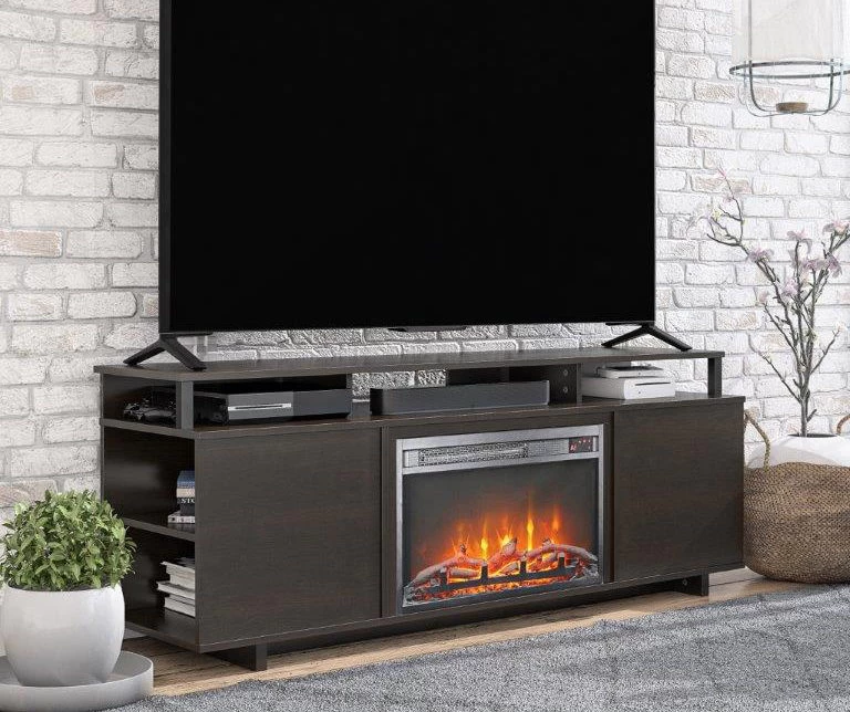 65" Himmel Espresso Electric Fireplace Console 3 65" Himmel Espresso Electric Fireplace Console - Image 3
