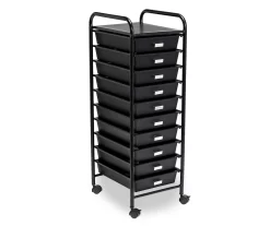 Black Metal 10-Drawer Rolling Storage Cart -Home Style Shop 810539916 3
