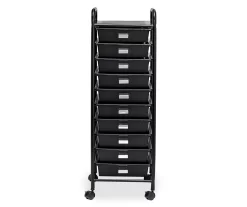 Black Metal 10-Drawer Rolling Storage Cart -Home Style Shop 810539916 4