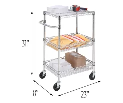 Chrome 3-Shelf Storage Cart -Home Style Shop 810539919 5