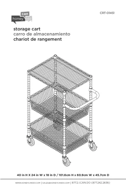 Chrome 3-Shelf Storage Cart -Home Style Shop 810539919 6