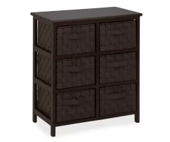 Black 6-Drawer Woven Strap Chest -Home Style Shop 810539930 3