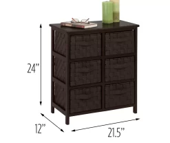 Black 6-Drawer Woven Strap Chest -Home Style Shop 810539930 4