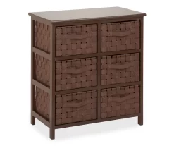 Brown 6-Drawer Woven Strap Chest -Home Style Shop 810539931 3