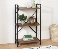 Black Industrial 3-Tier Bookshelf -Home Style Shop 810539936 2