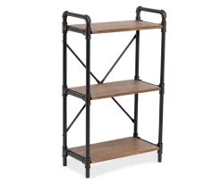 Black Industrial 3-Tier Bookshelf -Home Style Shop 810539936 3