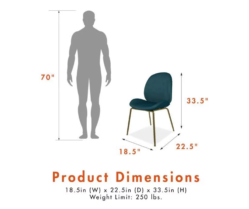 CosmoLiving Astor Velvet Dining Chair 17 CosmoLiving Astor Velvet Dining Chair - Image 17