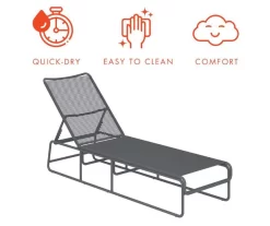 Nyla Charcoal Adjustable Wicker Chaise Patio Lounge -Home Style Shop 810541218 4