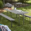 COSCO Intellefit Dark Gray 2-Bench Folding Outdoor Picnic Table