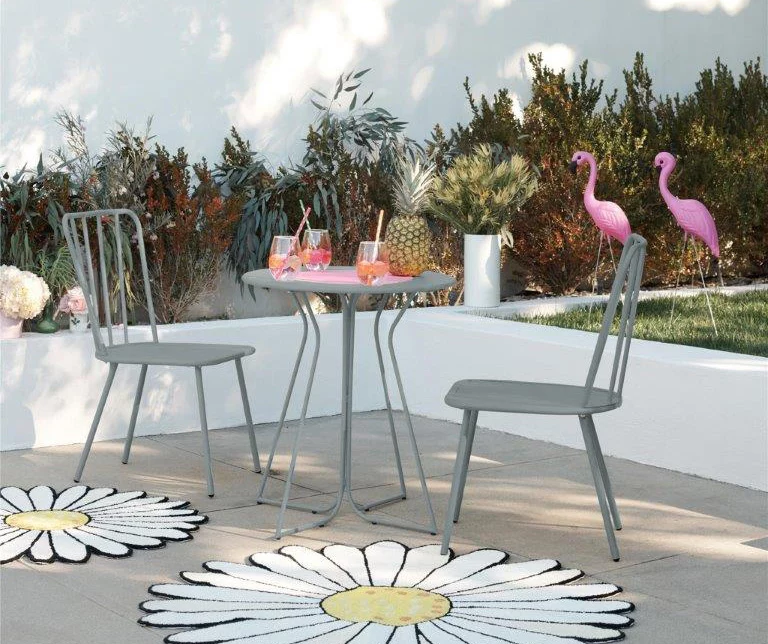 Heidi Light Gray 3-Piece Bistro Patio Furniture Set 1 Heidi Light Gray 3-Piece Bistro Patio Furniture Set