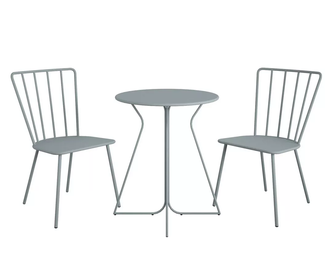 Heidi Light Gray 3-Piece Bistro Patio Furniture Set 7 Heidi Light Gray 3-Piece Bistro Patio Furniture Set - Image 7
