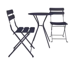 COSCO Outdoor Living Navy 3-Piece Folding Patio Seating Set -Home Style Shop 810541509 3