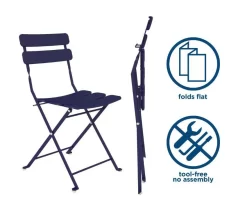 COSCO Outdoor Living Navy 3-Piece Folding Patio Seating Set -Home Style Shop 810541509 4