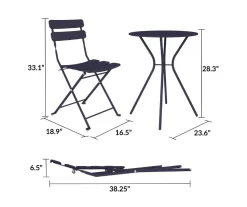 COSCO Outdoor Living Navy 3-Piece Folding Patio Seating Set -Home Style Shop 810541509 6