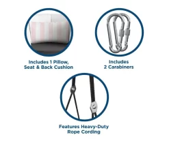 Sally Black Wicker Hanging Patio Swing -Home Style Shop 810541518 5