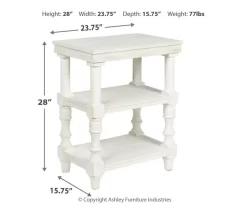 Dannerville Antique White 3-Tier Accent Table With USB Charging -Home Style Shop 810542271 3