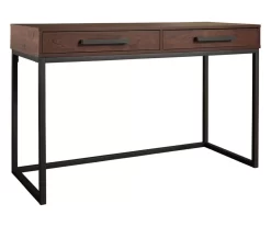 Horatio Brown & Gunmetal Wood Desk