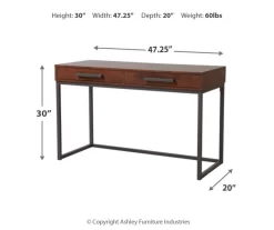 Horatio Brown & Gunmetal Wood Desk -Home Style Shop 810542288 3