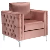 Lizmont Blush Tufted Velvet Accent Chair
