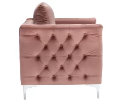 Lizmont Blush Tufted Velvet Accent Chair -Home Style Shop 810542292 4
