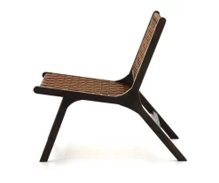 Fayme Camel Armless Leather Woven-Back Lounge Chair -Home Style Shop 810542301 4