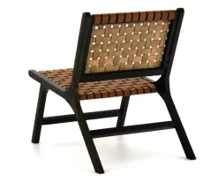 Fayme Camel Armless Leather Woven-Back Lounge Chair -Home Style Shop 810542301 5