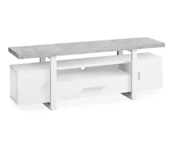 60" White & Cement Look TV Stand