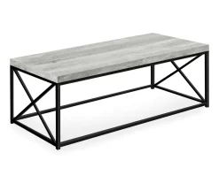 Gray Reclaimed Wood Look Coffee Table