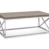 Dark Taupe & Chrome Metal Coffee Table